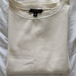 Ann Taylor Women’s High Neck Tank in Off-White/Cream